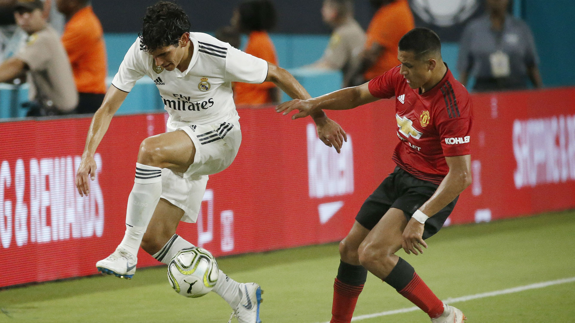 Alexis Sanchez Jesus Vallejo Manchester United Real Madrid ICC2018 Alexis Sanchez Jesus Vallejo Manchester United Real Madrid ICC2018