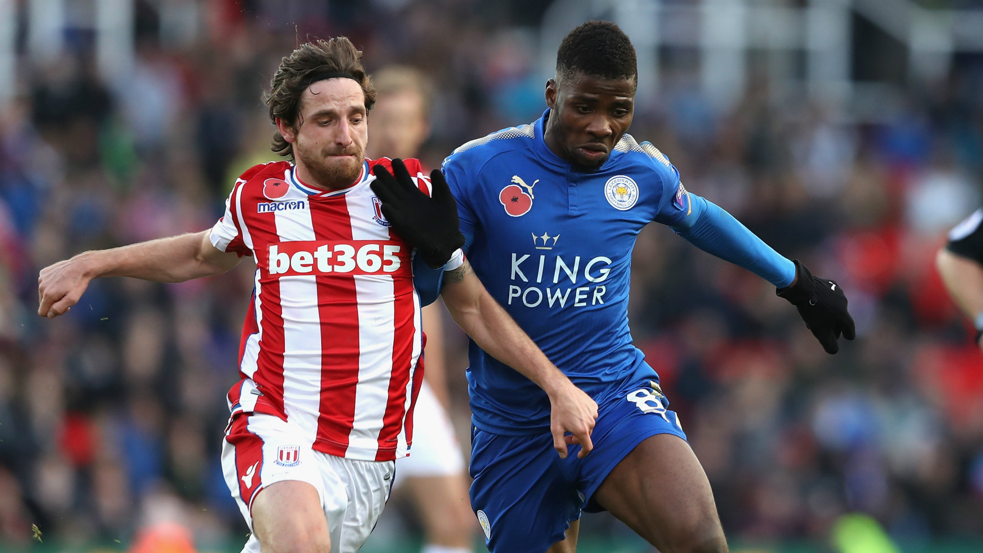 =11. Joe Allen, Stoke City - 64 times Joe Allen Kelechi Iheanacho Stoke City Leicester City