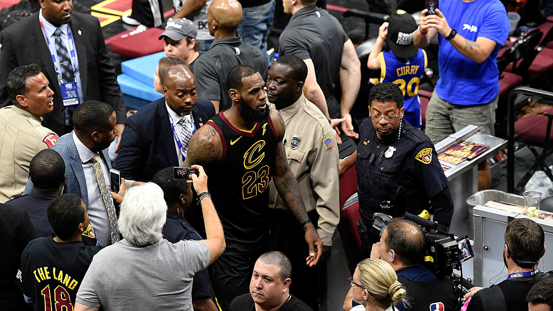 Cavs forward LeBron James leaves floor after Game 4 of NBA Finals LeBron-James-Finals-FTR-060918.jpg