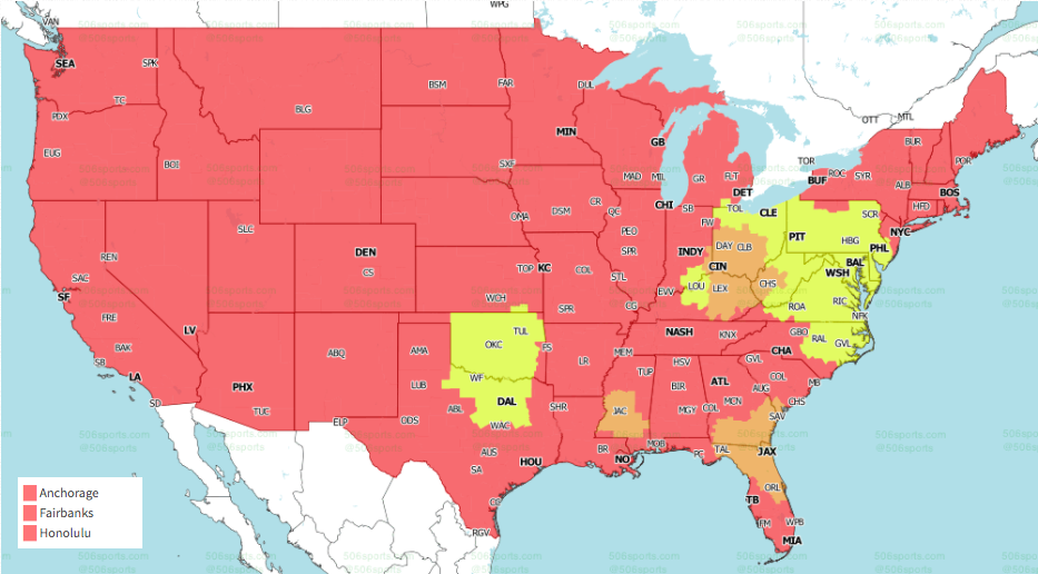 NFL Week 4 coverage map TV schedule for CBS, Fox regional broadcasts