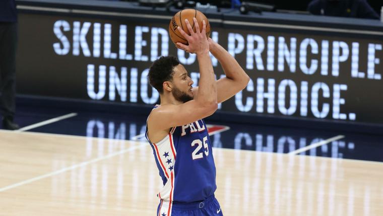 76ers' Ben Simmons finally makes another 3 and Twitter loses its mind image