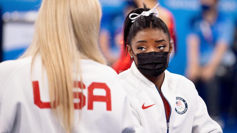 Before criticizing Simone Biles for her team gymnastics withdrawal, imagine walking a mile in her Air Jordans image