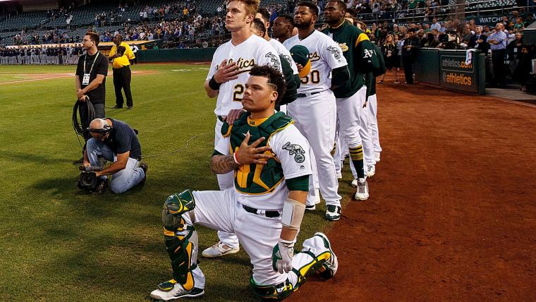 Bruce Maxwell remains the lone protester in a white man's game image