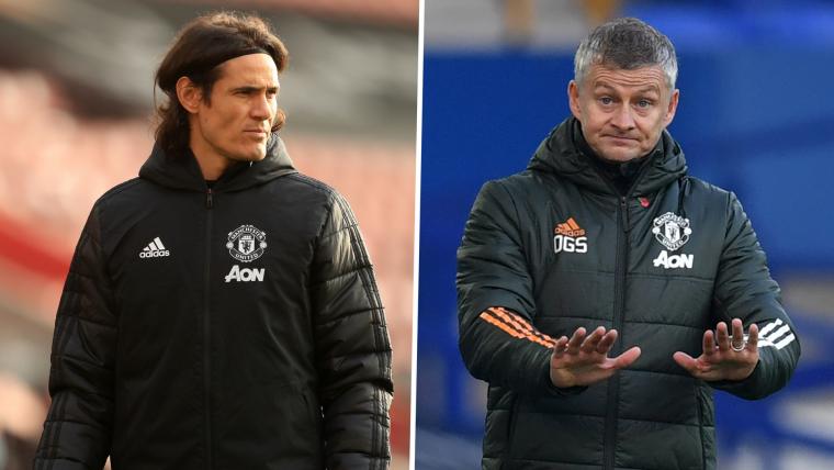 Solskjaer defends Cavani's Man Utd start image