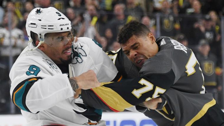 NHL playoffs 2019: Evander Kane leaves Sharks' Game 4 loss after vicious jab to Golden Knights' Colin Miller image