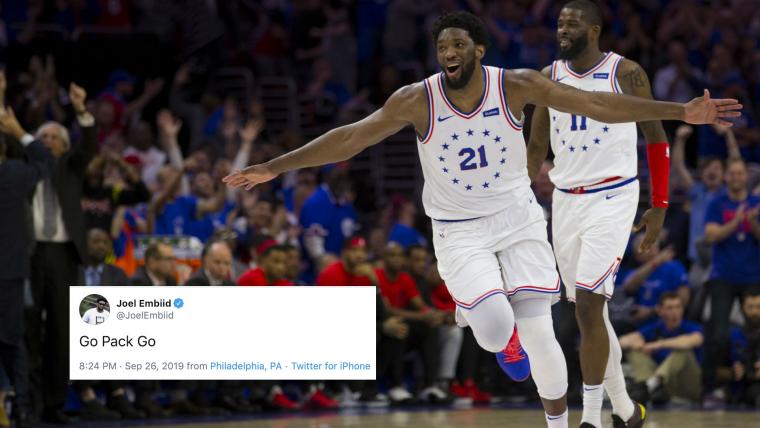 Joel Embiid trolls Eagles fans with Packers tweet image