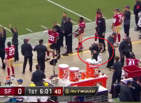 Video: Kaepernick's terrible pass nails trainer in the head image