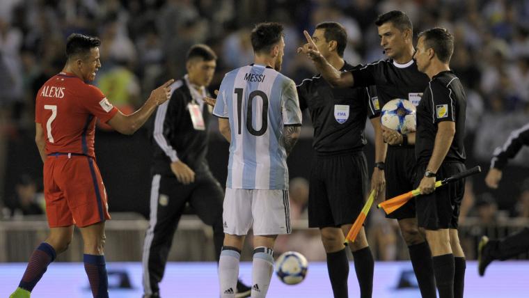 What did Lionel Messi say to get banned for Argentina? image