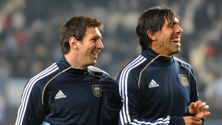 Reunited: Lionel Messi and Carlos Tevez catch the eye in Argentina win image