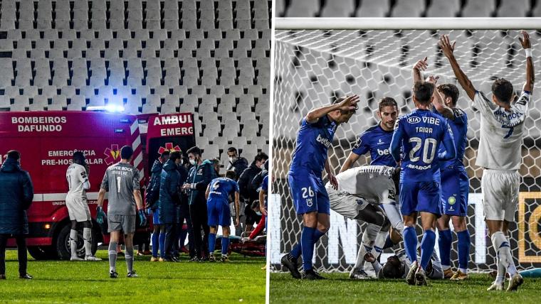 Players in tears as Porto defender hospitalised after horror collision image