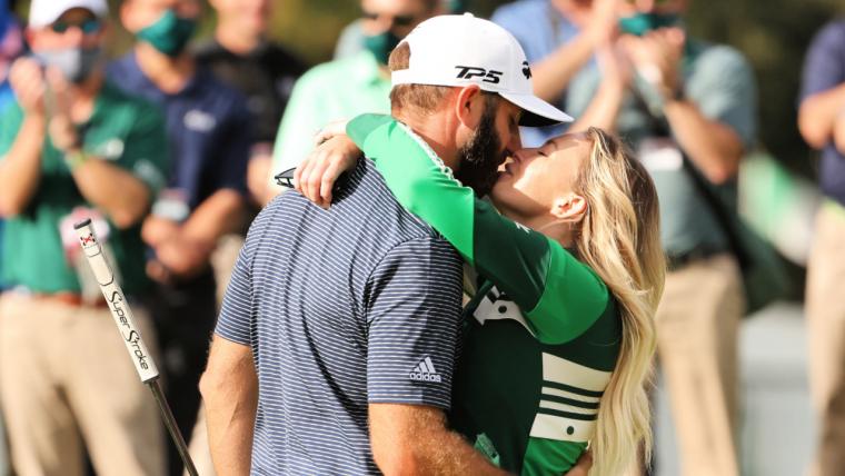 Paulina Gretzky celebrates fiancee Dustin Johnson’s 2020 Masters win image