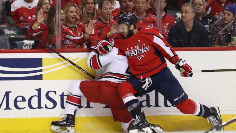 NHL playoffs 2019: Tom Wilson delivers questionable hit in Capitals' Game 5 blowout win image