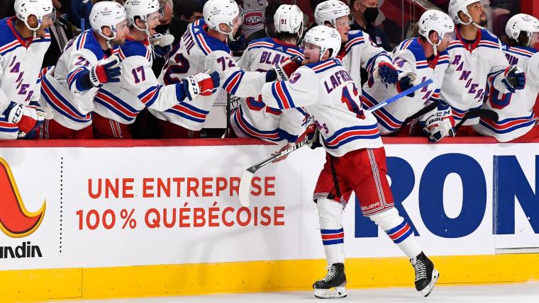 Rangers' Alexis Lafreniére scores game-winning goal against hometown Canadiens image