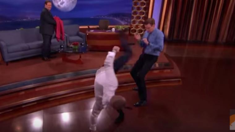 Conor McGregor almost knocked out Conan O'Brien with a capoeira kick image