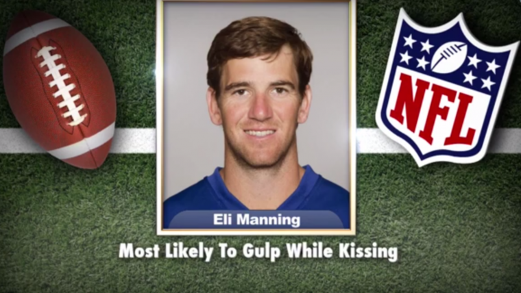 Eli Manning dances the salsa as he lives: awkwardly and lily white image