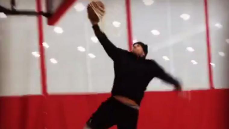 J.J. Watt's groin is fine, judging by this dunk exhibition image