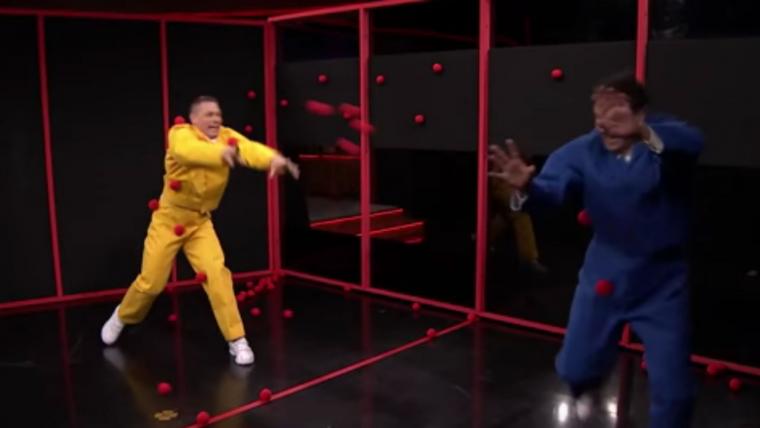 John Cena and Jimmy Fallon playing 'Sticky Balls' is definitely sports image