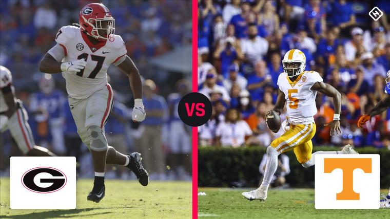 What channel is Georgia vs. Tennessee on today?  image