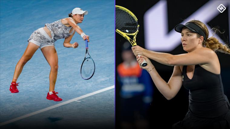 What channel is Ash Barty vs. Danielle Collins on today? image