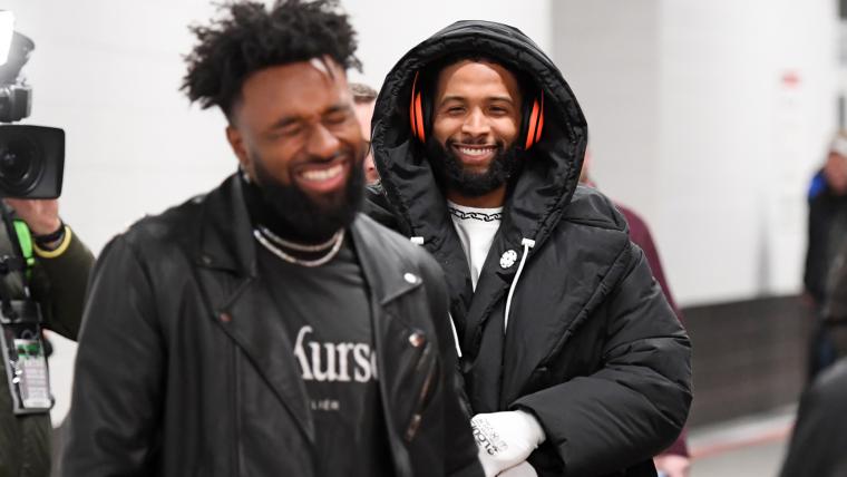 Odell Beckham Jr. shares heartwarming moment with former teammate Jarvis Landry during Super Bowl media availability image