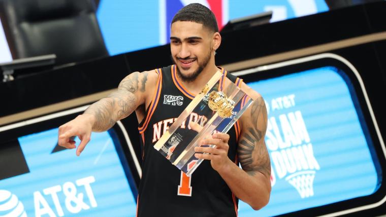 Knicks' Obi Toppin wins AT&T Slam Dunk Contest at NBA's State Farm All-Star Saturday Night 2022 image