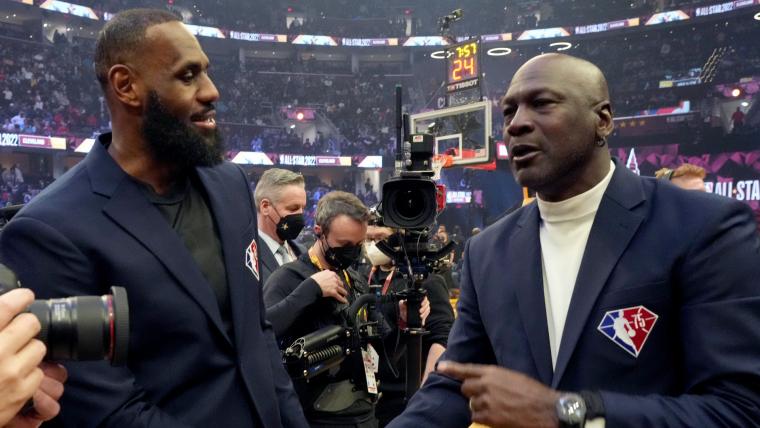 LeBron James on moment with Michael Jordan at NBA 75 celebration: 'I didn't want to lose out on the opportunity' image