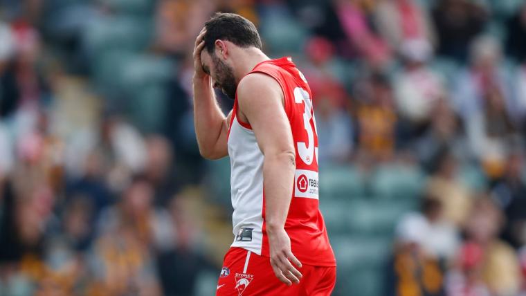 Paddy McCartin concussion: Sydney Swans defender ruled out for the rest of the AFL season image