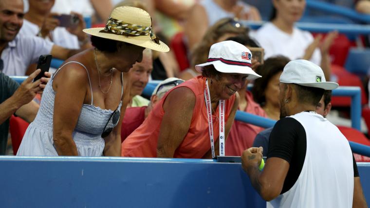 Nick Kyrgios' 'memorable gift' for struck fan as strong start at the Citi Open continues image