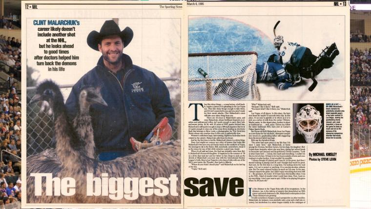 TSN Archives: Clint Malarchuk's biggest save (March 6, 1995, issue) image