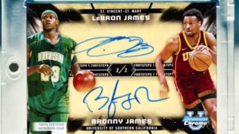 How to find 1-of-1 LeBron and Bronny autographed card image