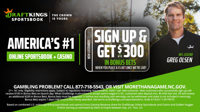 DraftKings promo code for NC: Last chance to claim $300 bonus for today's sports betting launch image