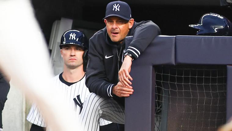 How many times has Aaron Boone been ejected? Yankees skipper tossed after umpire attributes fan jeer to manager image