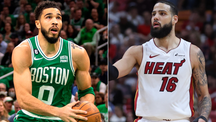 Jayson Tatum, Joe Mazzulla react to scary late-game foul on Celtics star in Game 1 vs. Heat image