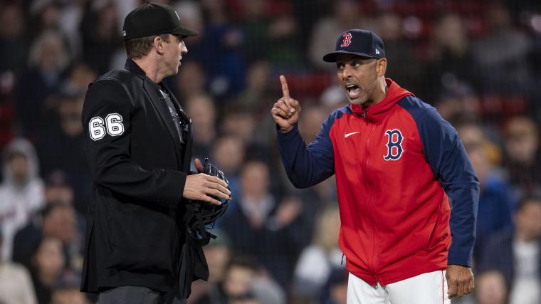 Red Sox manager Alex Cora was furious with umpires over mistake image