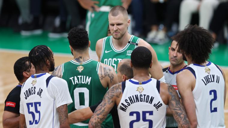 P.J. Washington-Kristaps Porzingis scuffle draws Caitlin Clark joke from announcer image