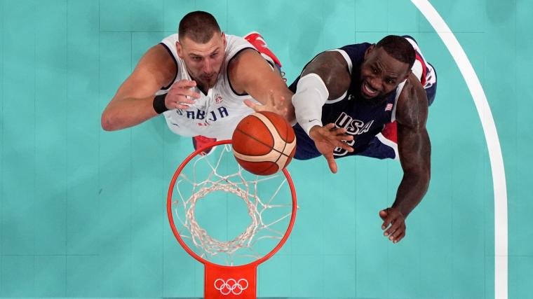 What time is USA vs. Serbia men's basketball today? image