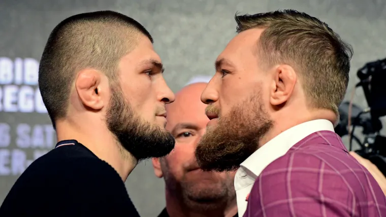 Conor McGregor and Khabib Nurmagomedov get close