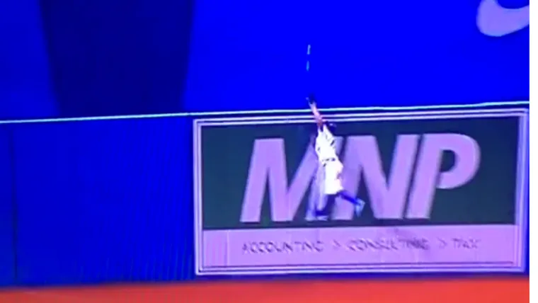 Blue Jays' Kevin Pillar scales the wall for incredible HR-saving catch image