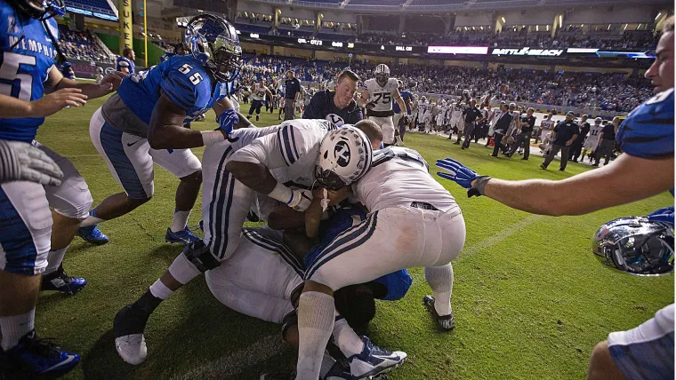 Memphis hands down player suspensions for BYU bowl brawl image
