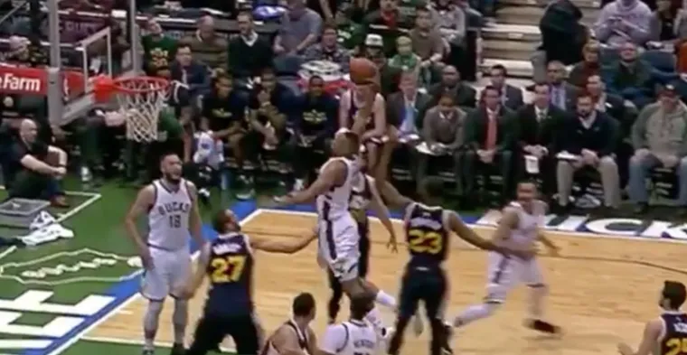 Jabari Parker flew past Rudy Gobert for a monster dunk image