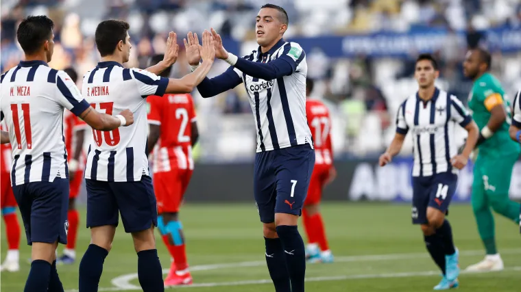 Rayados celebra el gol de Funes Mori.