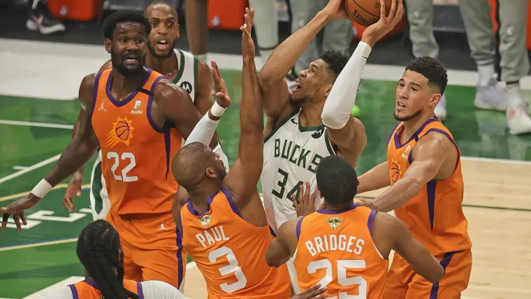 Giannis Antetokounmpo Chris Paul Devin Booker Deandre Ayton Mikal Bridges