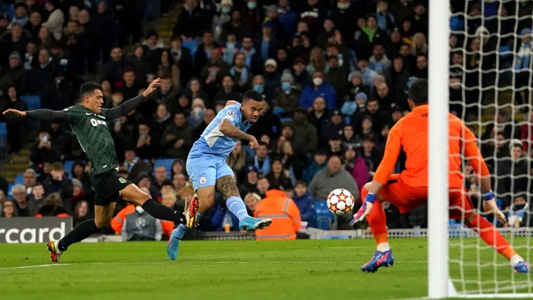 Gabriel Jesus' offside finish for Man City v Sporting Lisbon