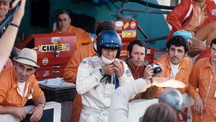 Steve McQueen on the set of Le Mans. Credit -- Photo by Bernard Cahier/ Tag Heuer