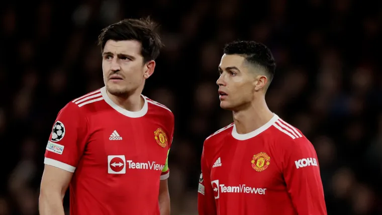 Harry Maguire and Cristiano Ronaldo of Manchester United