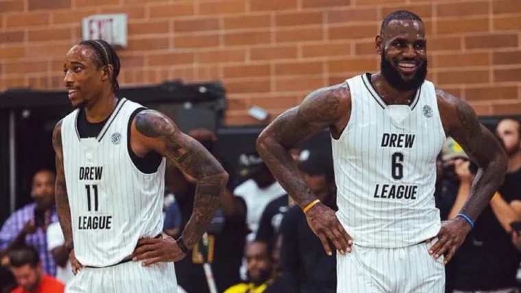 LeBron James, DeMar DeRozan (2022 Drew League)