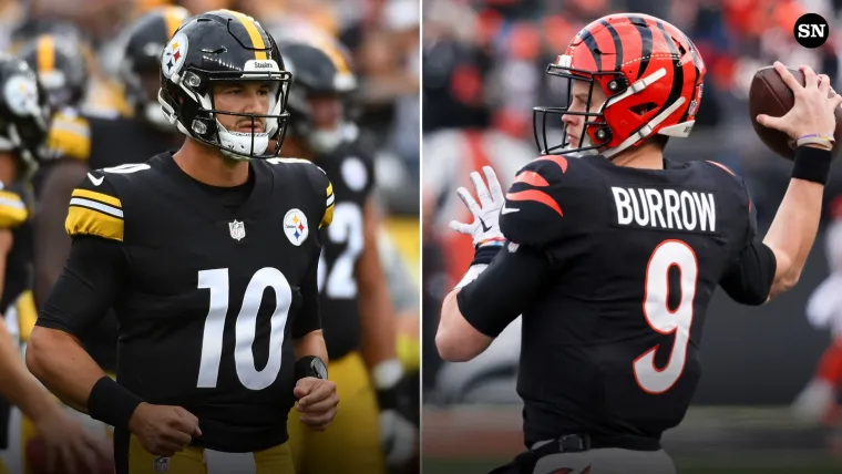 Mitchell Trubisky (left) and Joe Burrow (right)