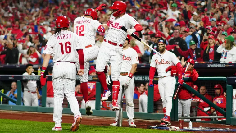 Phillies celebrate home run