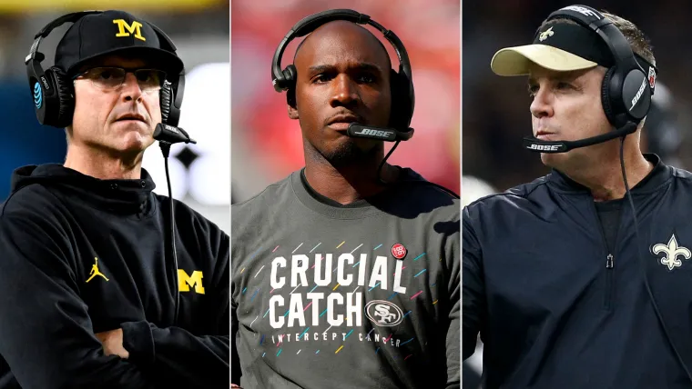 Jim Harbaugh, DeMeco Ryans, Sean Payton