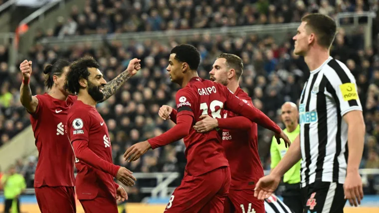 Cody Gakpo celebrates scoring against Liverpool